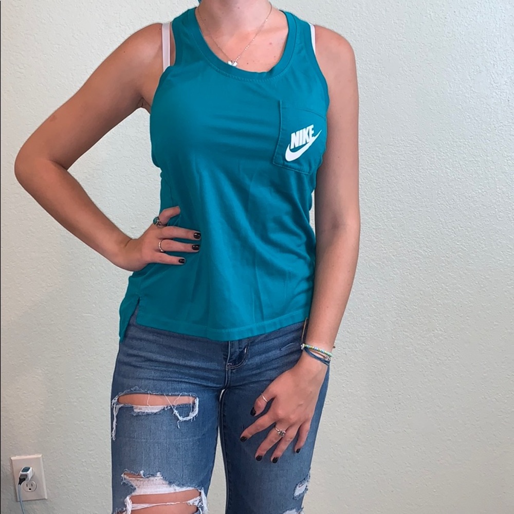 Aqua Nike Tank Top